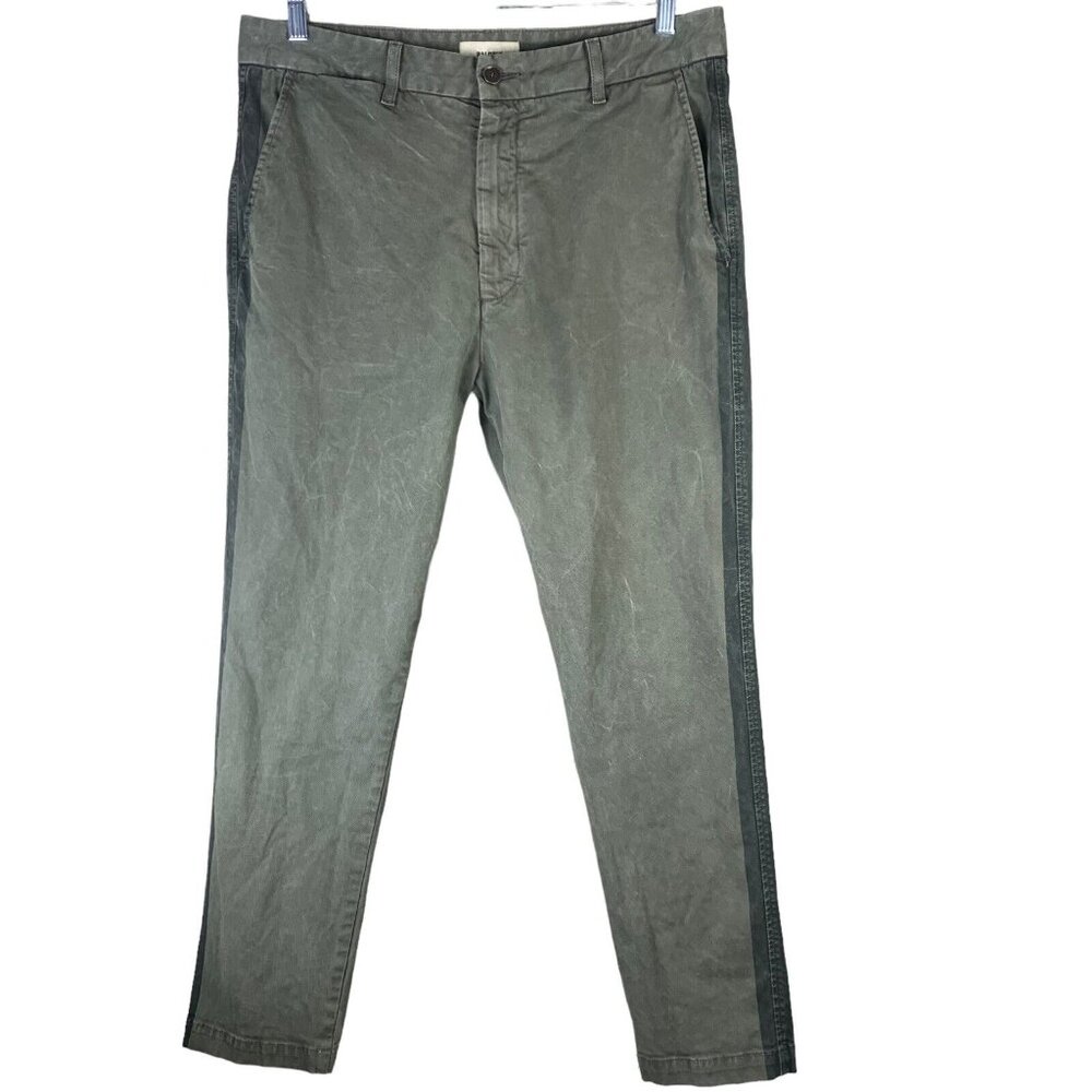 Baldwin Size 33 Pants Green Acid Wash Denim Slim Fit Mens Jeans